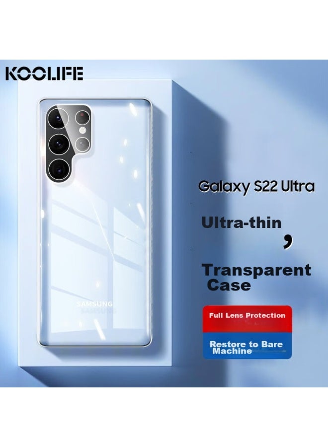 Koolife Compatible With Samsung S22 Ultra Phone Case, Samsung Galaxy S22 Ultra Skin-friendly Full Camera Protection Transparent Soft Back Cover, Shockproof Simple Outer Shell - Image 1