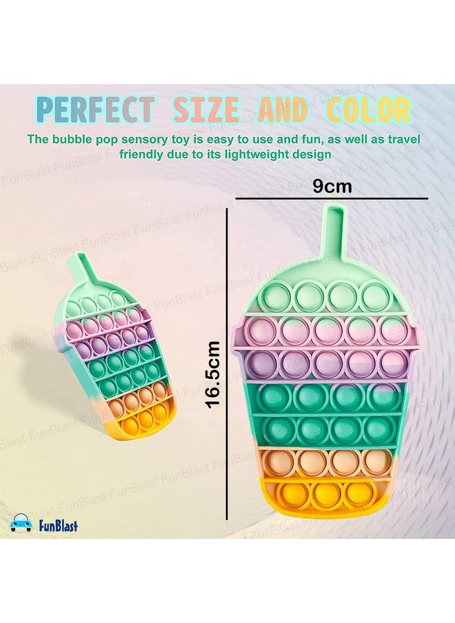 FunBlast FunBlast Pop it Toy for Kids, Pack of 2 Unit - Tumbler with 2 Keychain Pop it Fidget Toy for Kids, Real Silicone Pop it Games for Kids (Multicolor)  - Image 3