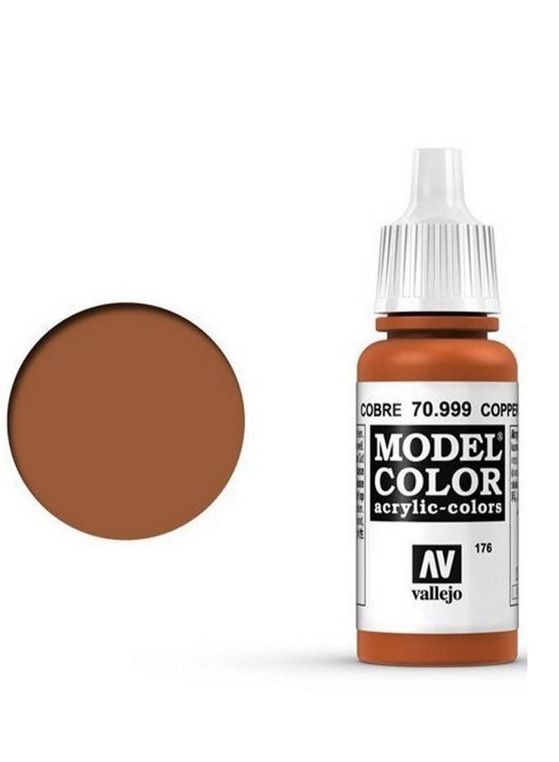 فاليجو طلاء أكريليك موديل كولور 999 نحاسي، زجاجة سعة 18 مل، للمجسمات الصغيرة والتفاصيل.