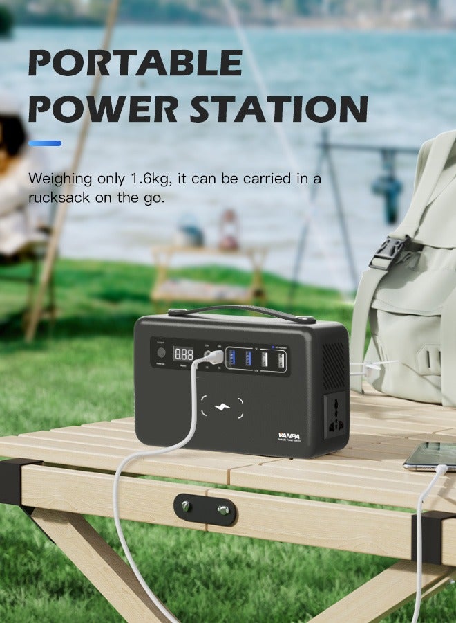 فانپا محطة طاقة محمولة 200 واط، بطارية ليثيوم 180 واط/ساعة، بنك طاقة شمسي بإخراج لاسلكي ومنافذ AC/DC/PD/USB للتخييم  تحسينات الترجمة: - Image 3