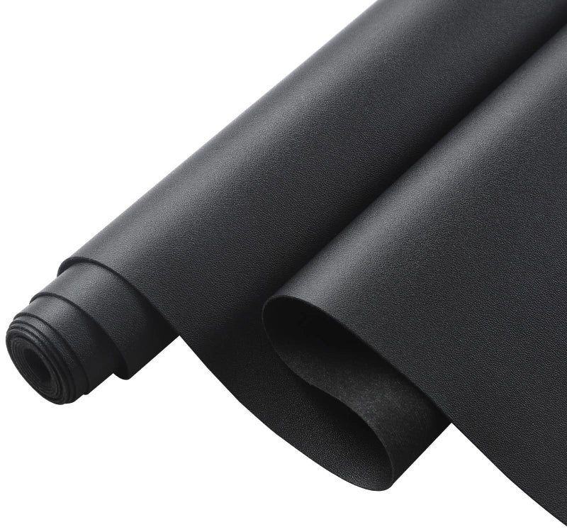 Picheng Smooth Solid Color Faux Leather Sheets 13.8"X53"(35cmX135cm),Soft Faux Leather Roll Very Suitable for Making Crafts,Leather Earrings, Bows,Sewing DIY Projects (Black) - Image 1