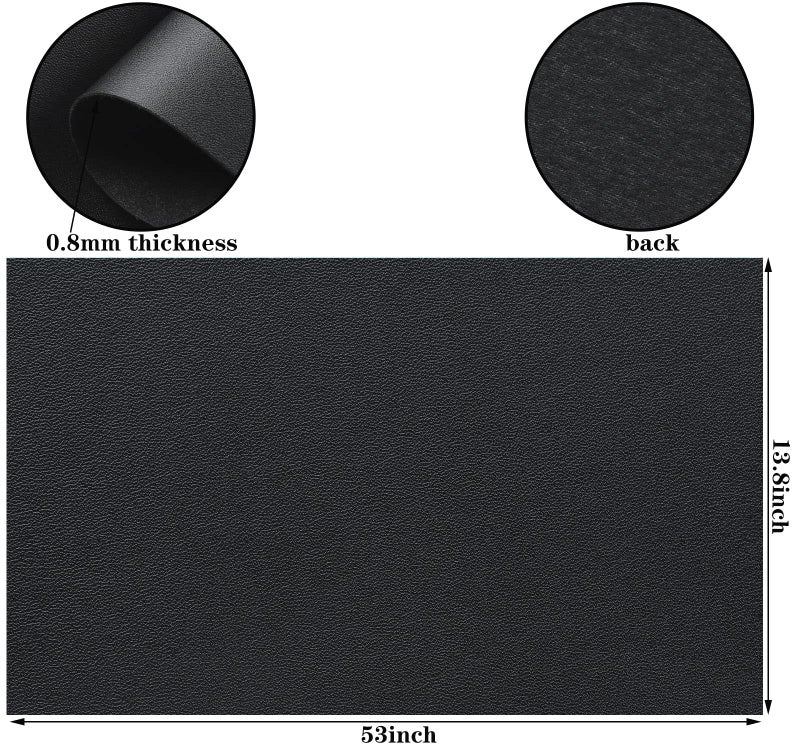 Picheng Smooth Solid Color Faux Leather Sheets 13.8"X53"(35cmX135cm),Soft Faux Leather Roll Very Suitable for Making Crafts,Leather Earrings, Bows,Sewing DIY Projects (Black) - Image 3