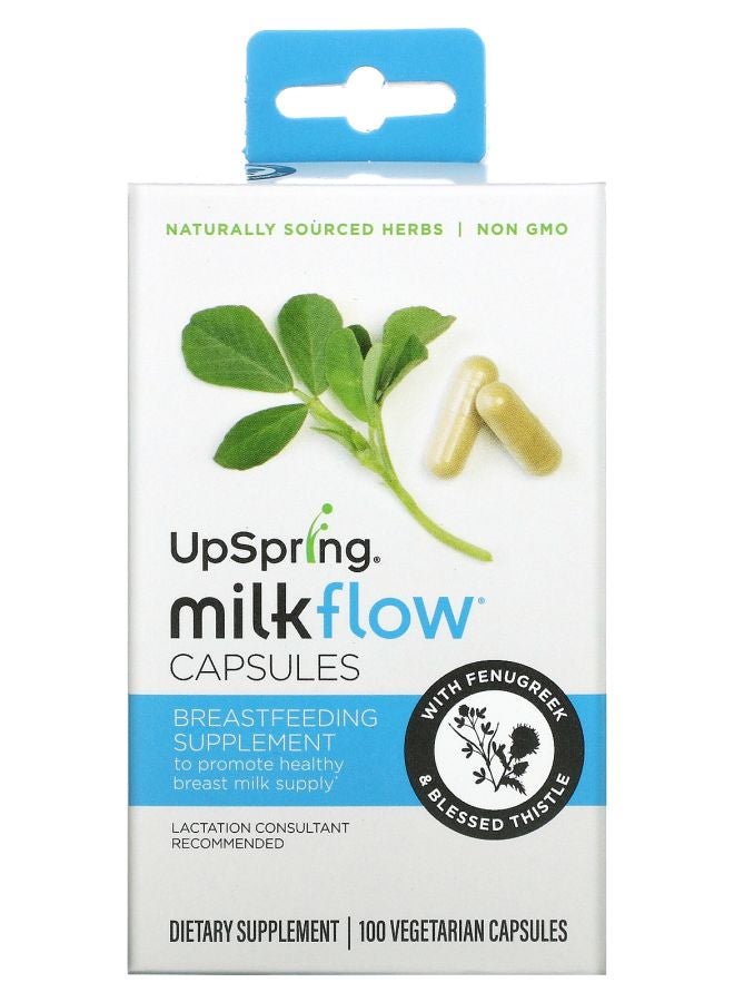 UpSpring كبسولات حلبة وحليب مقدس 100 كبسولة نباتية