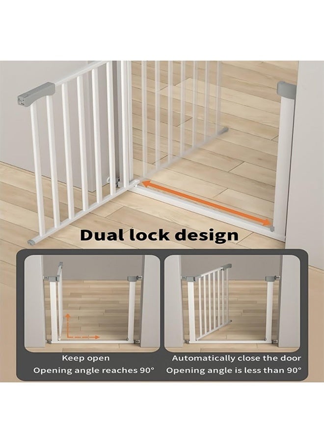 TodyJeyHo Extra Wide Child Gate, Auto Close Safety Baby Gate, Maximum Suitable For 97 cm, Including 14cm Extension Rack, Easy Walk Thru Durability Dog Gate for Stairs, Doorways - Image 3