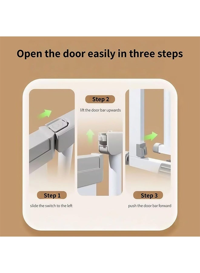 TodyJeyHo Extra Wide Child Gate, Auto Close Safety Baby Gate, Maximum Suitable For 97 cm, Including 14cm Extension Rack, Easy Walk Thru Durability Dog Gate for Stairs, Doorways - Image 4