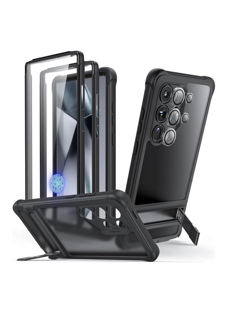 ESR - ESR for Samsung S24 Ultra Case, S24 Ultra Cover with Extra Protective Front Frame& 3 Kickstand Modes, Exceeds Full-Coverage Protection, Heavy Duty Shock Armor Kickstand Case, Frosted Black - Image 1
