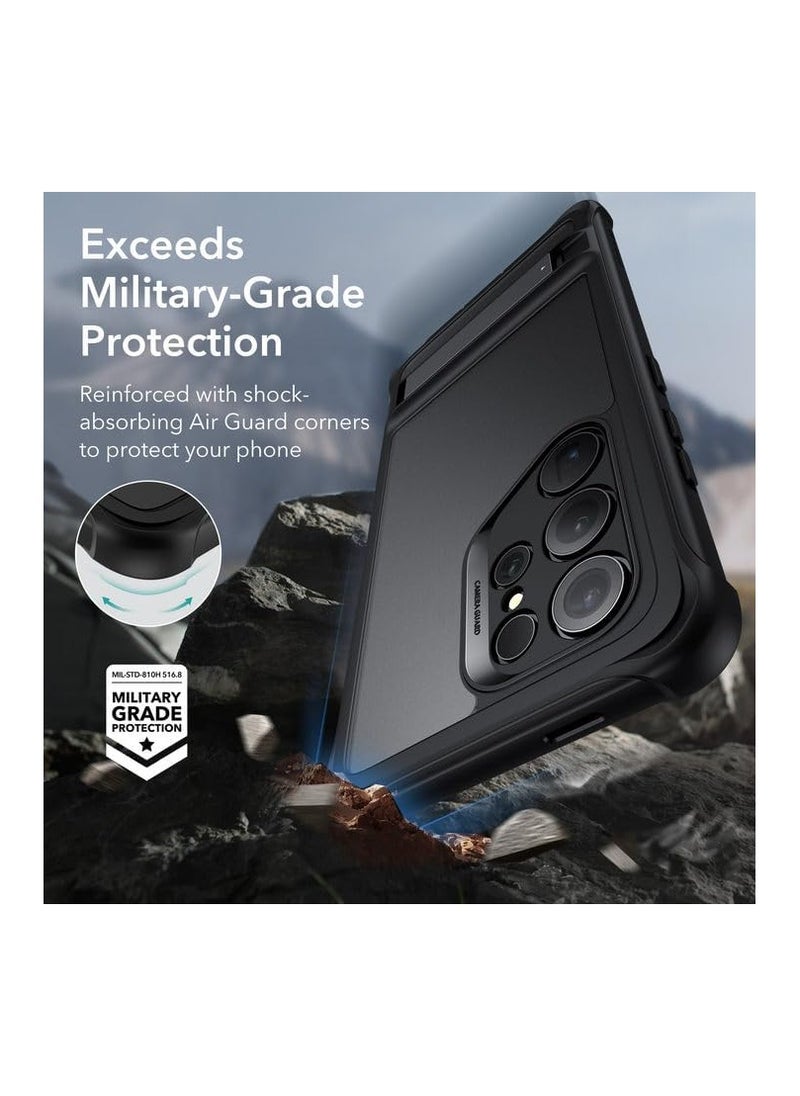 ESR - ESR for Samsung S24 Ultra Case, S24 Ultra Cover with Extra Protective Front Frame& 3 Kickstand Modes, Exceeds Full-Coverage Protection, Heavy Duty Shock Armor Kickstand Case, Frosted Black - Image 1
