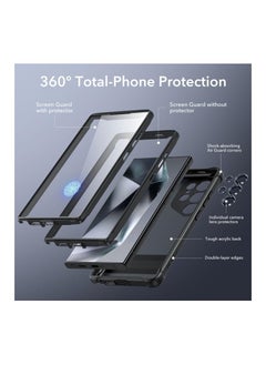 ESR ESR for Samsung S24 Ultra Case, S24 Ultra Cover with Extra Protective Front Frame& 3 Kickstand Modes, Exceeds Full-Coverage Protection, Heavy Duty Shock Armor Kickstand Case, Frosted Black  - Image 3