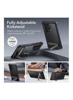 ESR ESR for Samsung S24 Ultra Case, S24 Ultra Cover with Extra Protective Front Frame& 3 Kickstand Modes, Exceeds Full-Coverage Protection, Heavy Duty Shock Armor Kickstand Case, Frosted Black  - Image 4