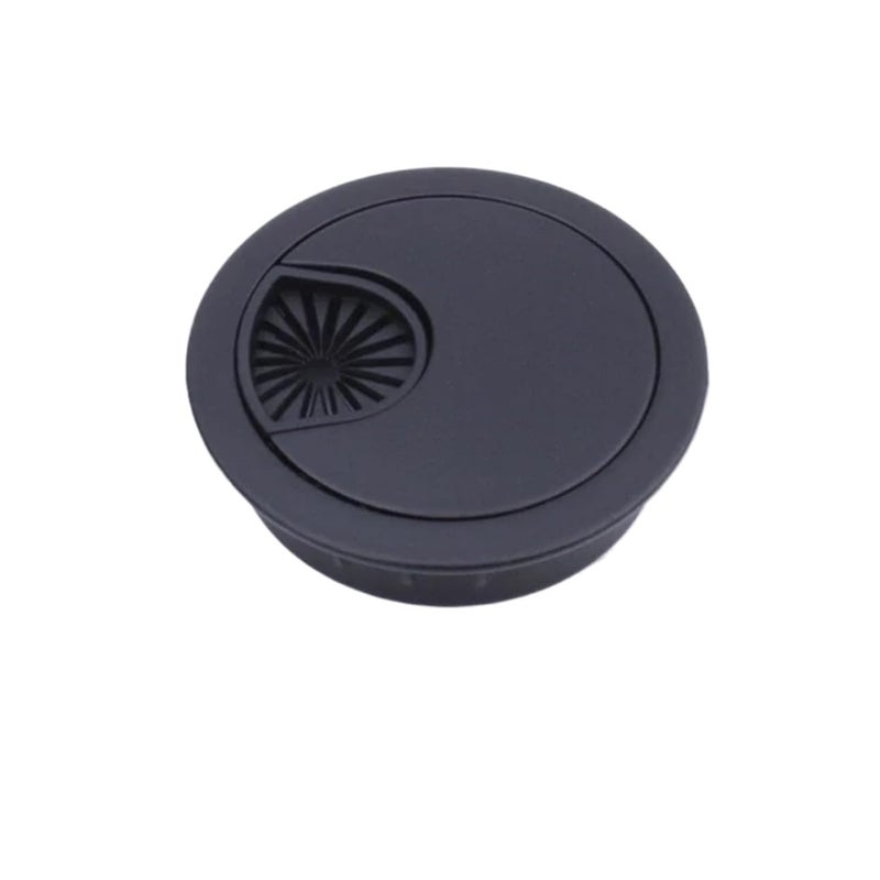 Black Zinc Alloy Cable Management Grommet 8PCS Round Table Wire Hole Cover 53mm - Image 2
