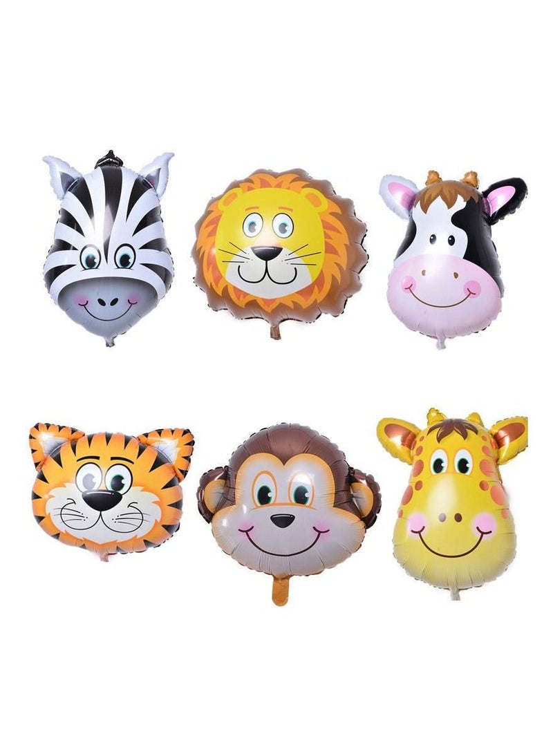 Highland 6-Piece Animal Foil Balloons for Jungle Theme Birthday Decoration  - Image 1