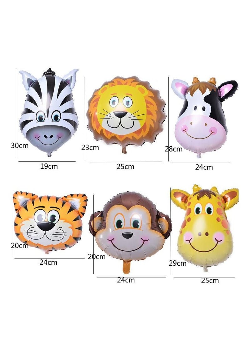 Highland 6-Piece Animal Foil Balloons for Jungle Theme Birthday Decoration  - Image 2