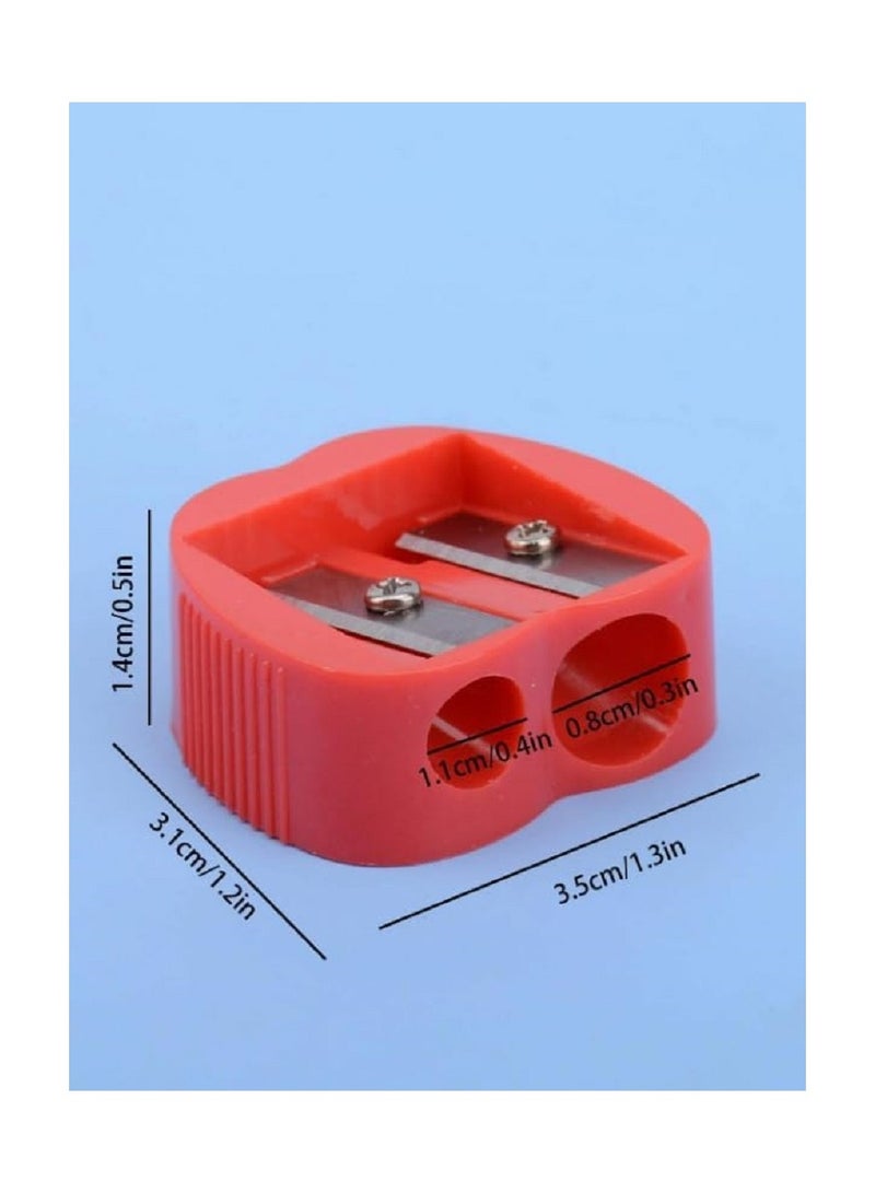 مجموعة من 4 مبراة ثنائية الفتحات - بالوان متنوعة مع اداء عالي  -مبراة قلم رصاص- و اقلام تلوين - Image 4