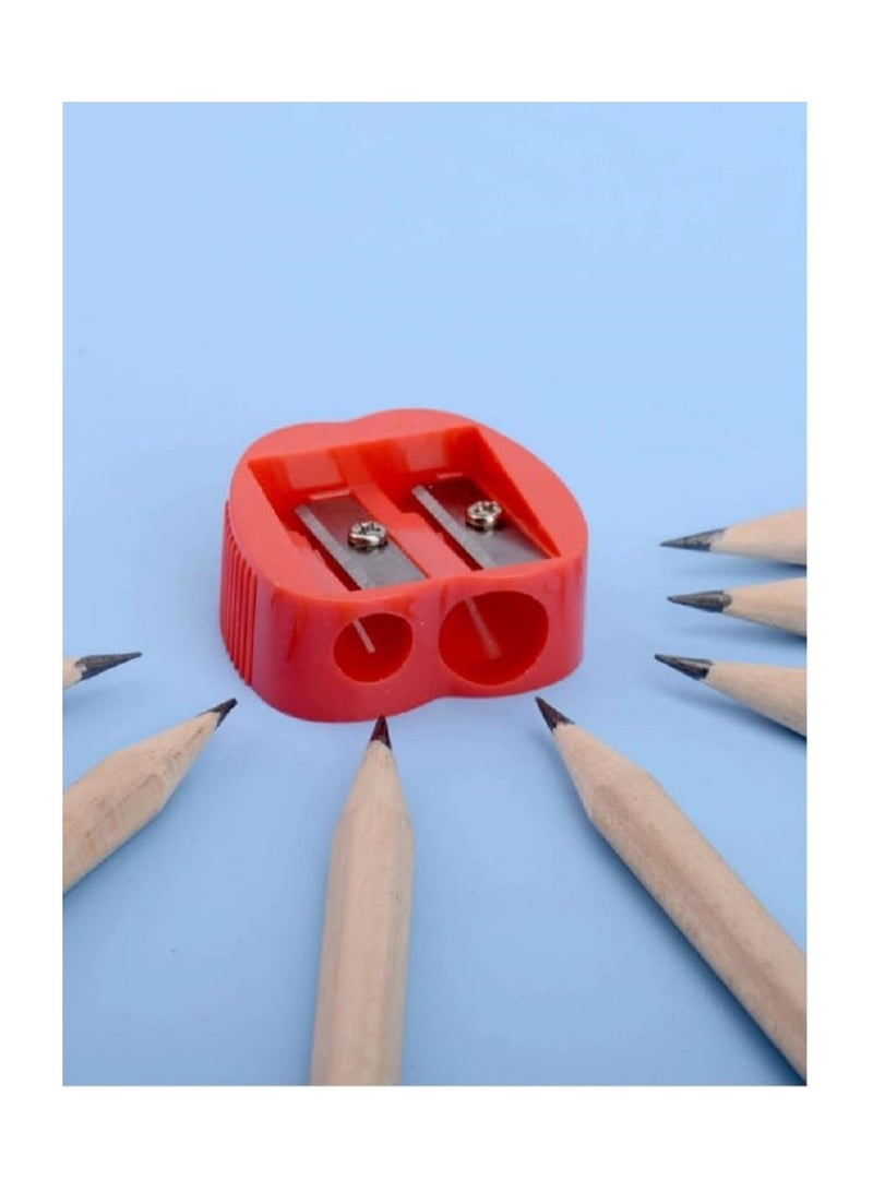 مجموعة من 4 مبراة ثنائية الفتحات - بالوان متنوعة مع اداء عالي  -مبراة قلم رصاص- و اقلام تلوين - Image 5