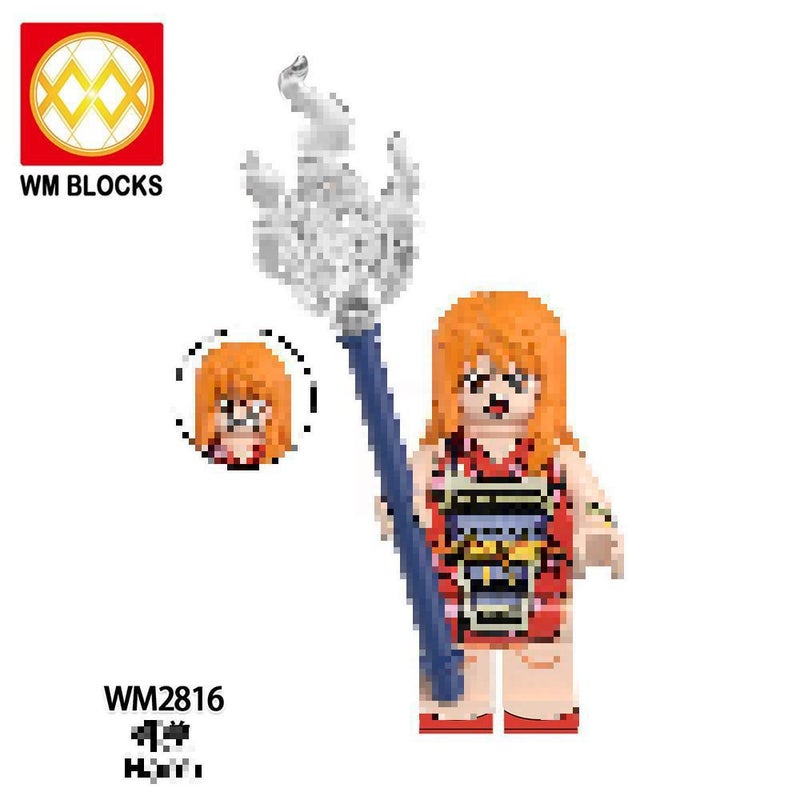 WM6195 One Piece Red Hair Uta Building Block Figure Toy
