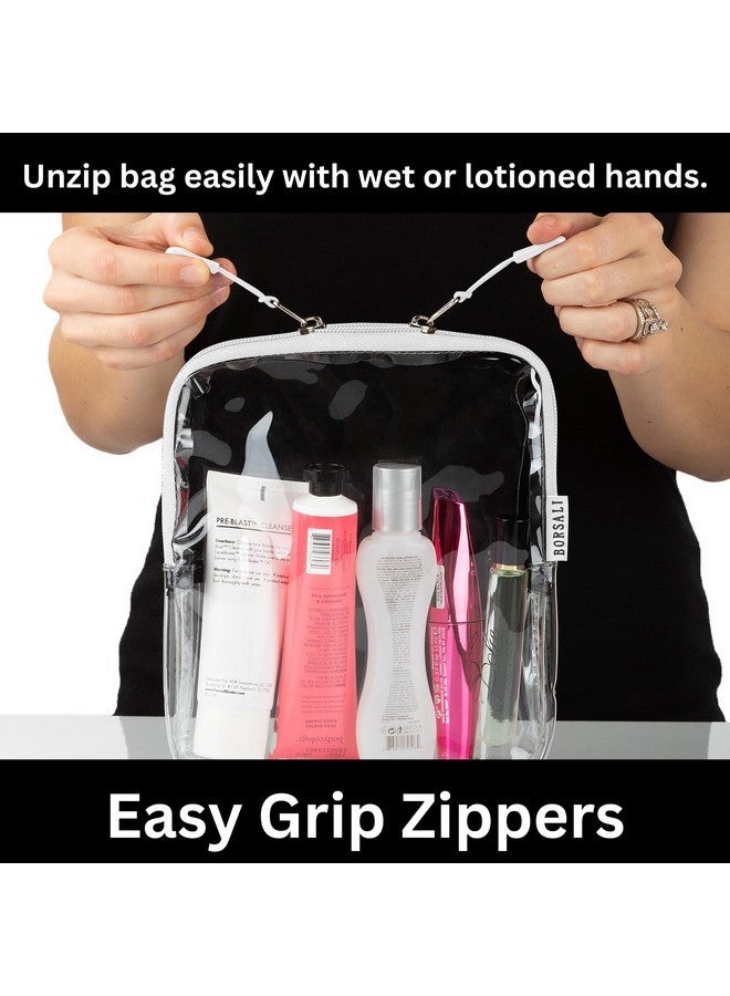 BORSALI Tsa-Approved Quart-Sized Bag For Carry-On Travel - One (1) Quart Clear Toiletires, Cosmetic And 3-1-1 Liquids Toiletry Bag - 5 Pack Colors - Image 5