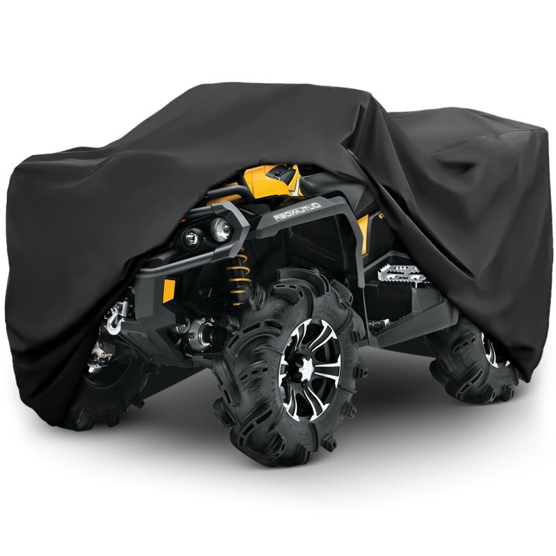 XYZCTEM Premium ATV Cover210D Oxford Fabric Protection Against Water UV Wind Quad Cover for CanamSuzukiKawasaki Honda Yamaha Polarisand More4 Wheeler AccessoriesBlack82 inch - Image 2