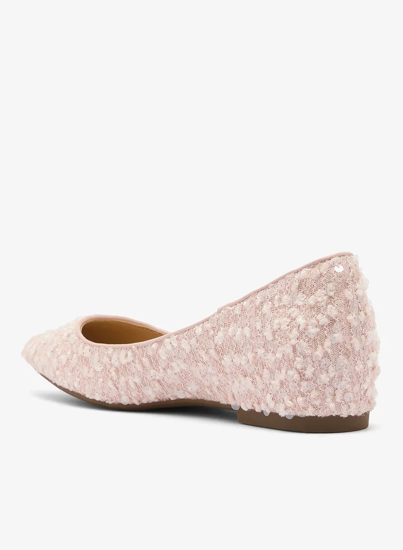 ELLA Sequin Detail Pointed Toe Ballet Flats