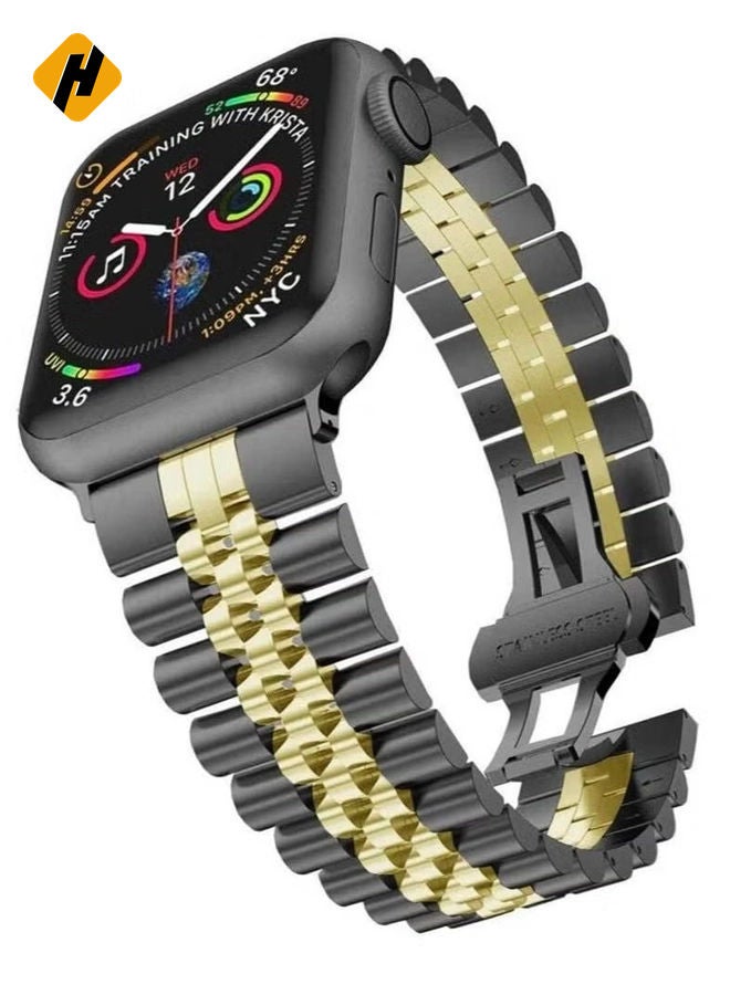 HuHa Replacement Band Compatible with Apple Watch 41mm Stainless Steel Solid Strap Metal Bracelet for Apple Watch Series 7/  - Image 1