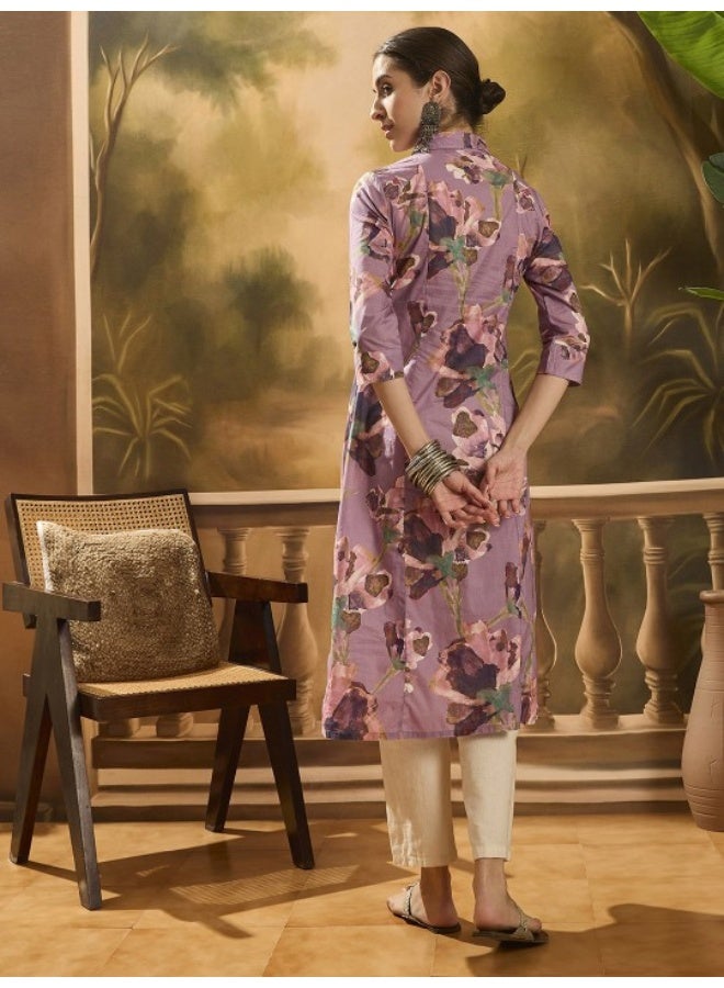 AKS Lavender A-line Button Down dress  - Image 4
