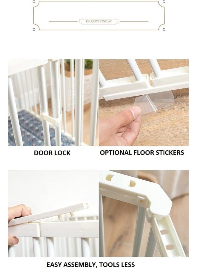 Rubik سياج داخلي للكلاب للكلاب الصغيرة، سياج فناء محمول، حاجز عزل داخلي (6 ألواح، مقاس كل لوح 42 سم × 68 سم) - Image 5