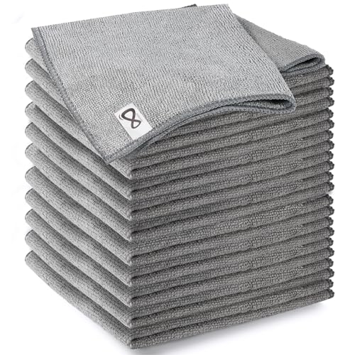 INFICRIME Microfiber Cleaning Cloth 12 Pack 13 x 13 inch Microfiber Towels for Cars High Performance Ultra Absorbent Car Washing Cloth Lint Free Streak Free Cleaning Rags 1200 Washes - Image 1