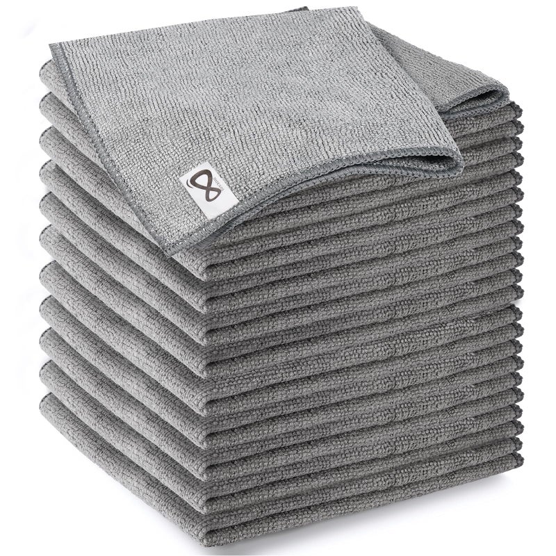 INFICRIME Microfiber Cleaning Cloth 12 Pack 13 x 13 inch Microfiber Towels for Cars High Performance Ultra Absorbent Car Washing Cloth Lint Free Streak Free Cleaning Rags 1200 Washes - Image 3