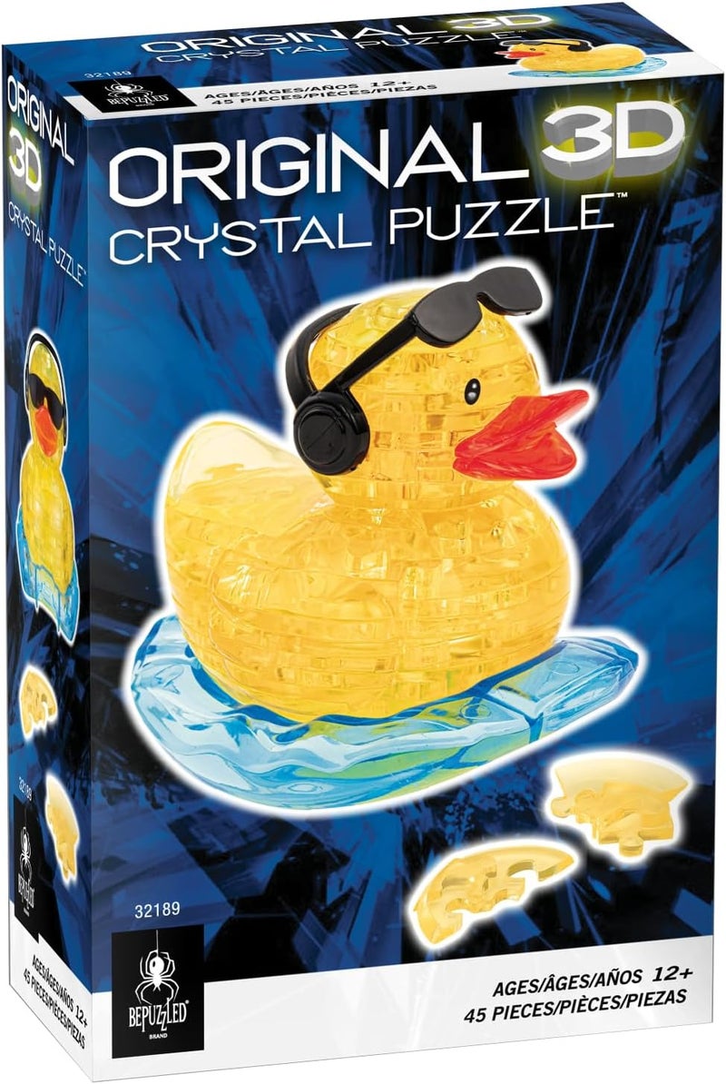 BePuzzled Yellow Rockn Duck Standard Original 3D Crystal Puzzle Perfect for Puzzlers Ages 12 and Up Challenging to Complete and Beautiful to Display Collect Them All - Image 2