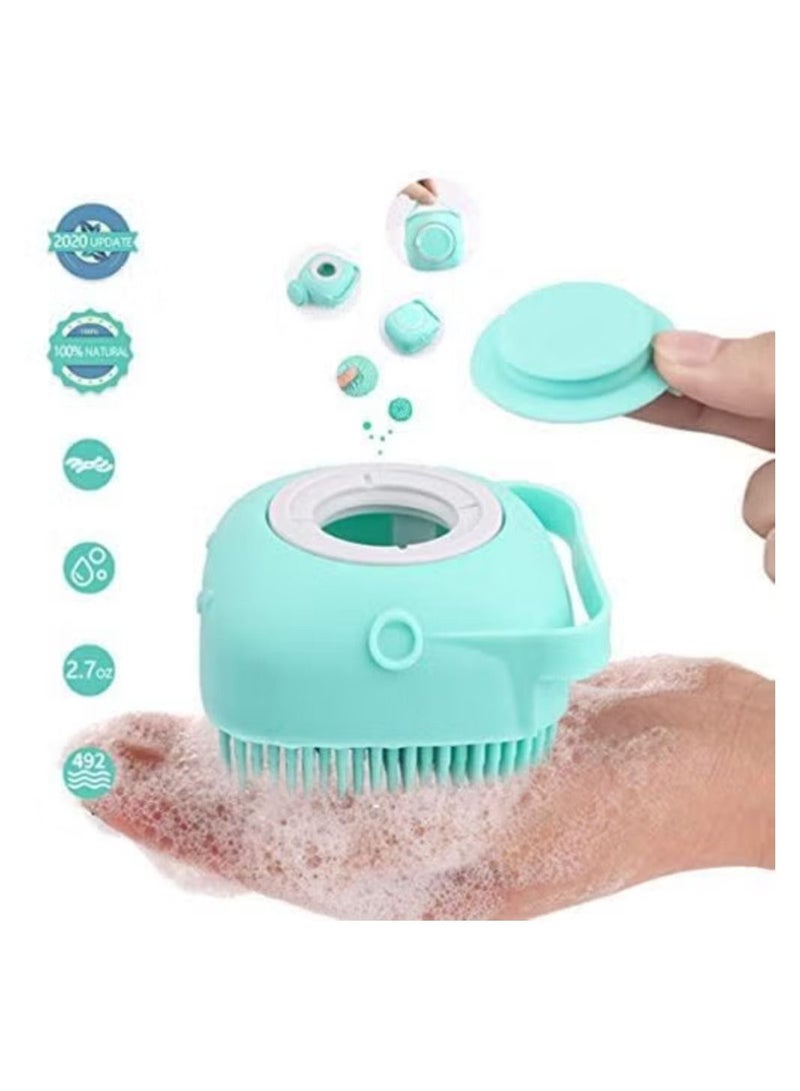 Silicone Shower Brush With Soap Dispenser Light Blue - Image 2