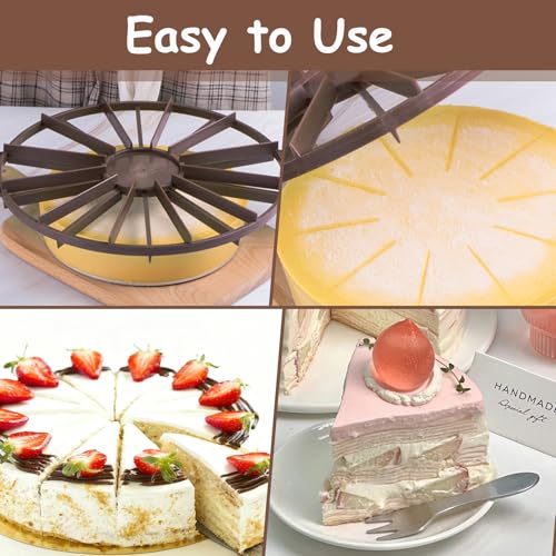 Ladieshow Cake Portion Marker, Cheesecake Cutter 10/12 Slices Pie Cutters ABS Cake Divider Portion Marker with Handle for Pastry Baking（26.8cm/10.6inch) - Image 5