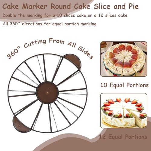Ladieshow Cake Portion Marker, Cheesecake Cutter 10/12 Slices Pie Cutters ABS Cake Divider Portion Marker with Handle for Pastry Baking（26.8cm/10.6inch) - Image 3