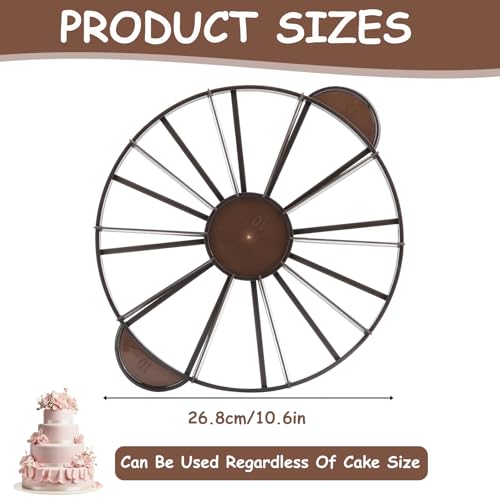 Ladieshow Cake Portion Marker, Cheesecake Cutter 10/12 Slices Pie Cutters ABS Cake Divider Portion Marker with Handle for Pastry Baking（26.8cm/10.6inch) - Image 2