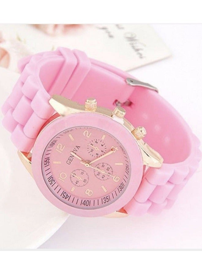 جنيفا ساعة يد بعقارب بسوار من السيليكون للفتيات - Image 3