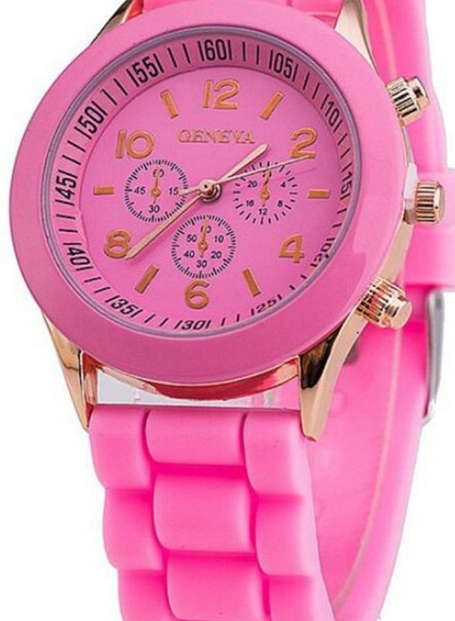 جنيفا ساعة يد بعقارب بسوار من السيليكون للفتيات - Image 2