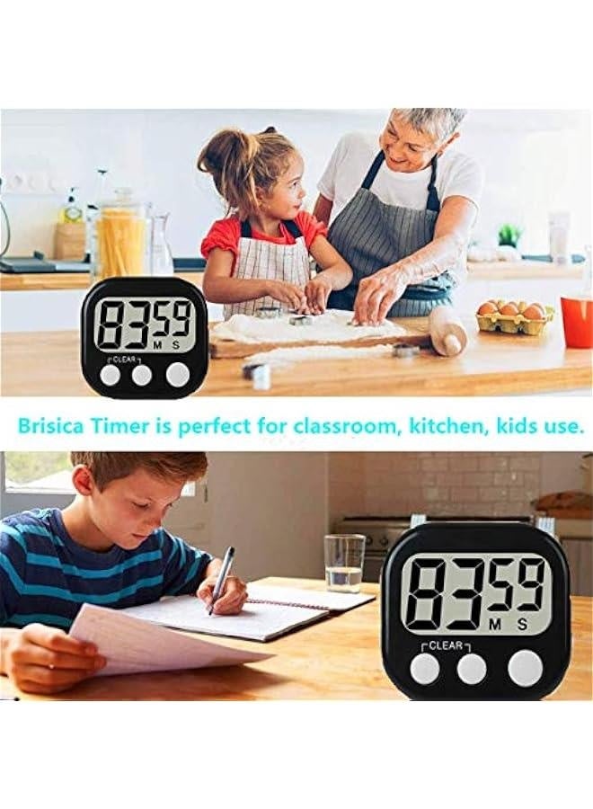 Digital Kitchen Timer, Big LCD Screen, Loud Alarm, Strong Magnetic Back and Stand, Minute Seconds Count Up Countdown, Simple Operation for Homework Classroom Game Exercise Kids Cooking Timers  - Image 5