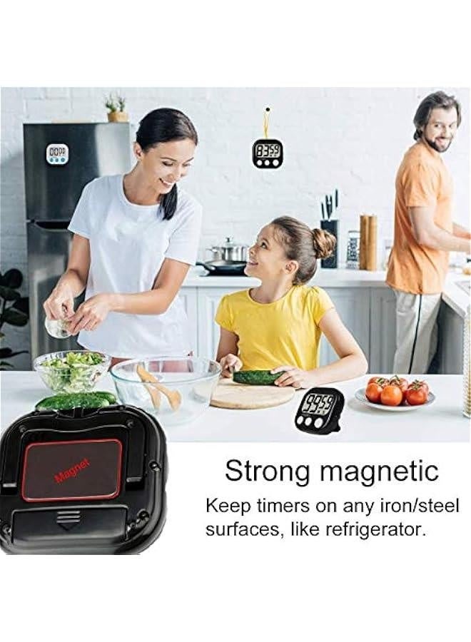 Digital Kitchen Timer, Big LCD Screen, Loud Alarm, Strong Magnetic Back and Stand, Minute Seconds Count Up Countdown, Simple Operation for Homework Classroom Game Exercise Kids Cooking Timers  - Image 4