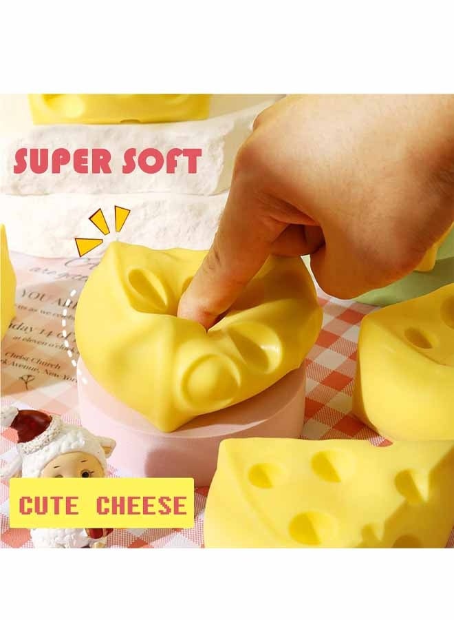 2PCS Cheese Squishy Toys Squeeze Cheese Stress Ball Squishy Cheese Fidgets Cheesecake Toys Sensory Squishy Miniatures Novelty Toy - Image 4
