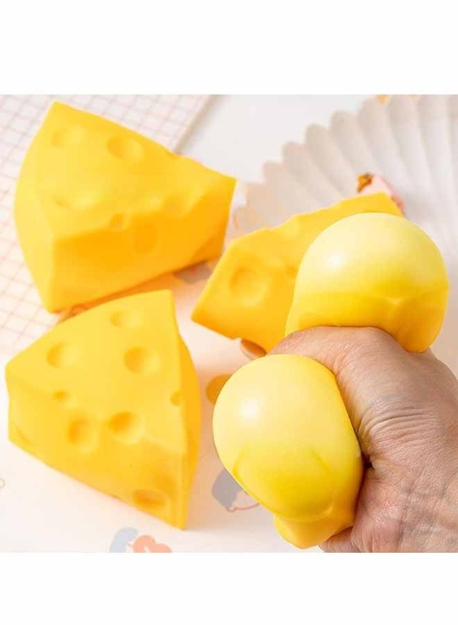 2PCS Cheese Squishy Toys Squeeze Cheese Stress Ball Squishy Cheese Fidgets Cheesecake Toys Sensory Squishy Miniatures Novelty Toy - Image 5