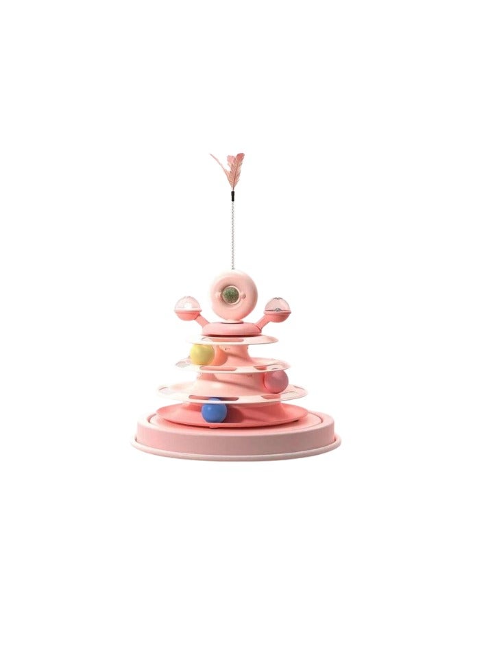 Saas Cat Tower Playing Toy With Feather 25X18.5 Cm