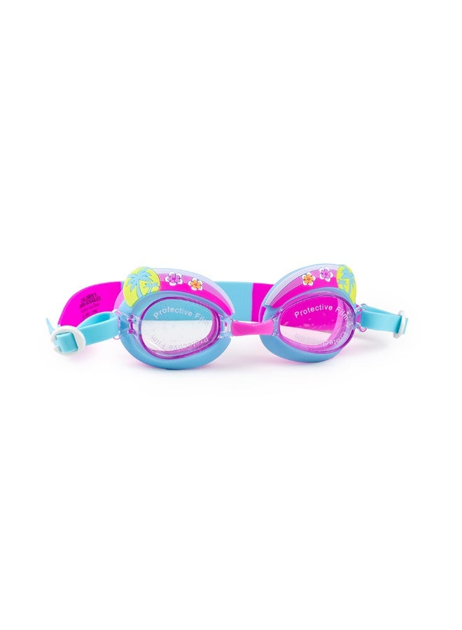 Aqua2ude Mini Get-Away Blue Swim Goggles For Kids - Alligator Style, Uv & Anti-Fog Lenses, Age 3+, With Case - Image 4