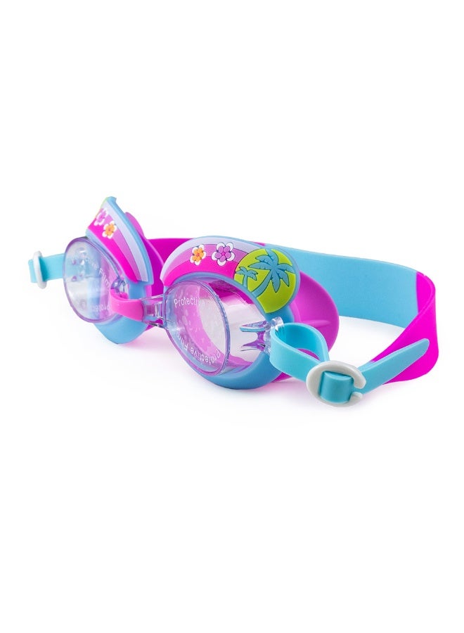 Aqua2ude Mini Get-Away Blue Swim Goggles For Kids - Alligator Style, Uv & Anti-Fog Lenses, Age 3+, With Case - Image 2