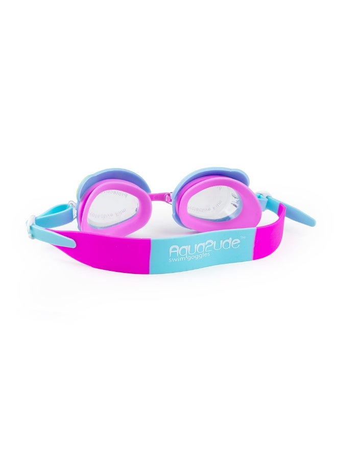 Aqua2ude Mini Get-Away Blue Swim Goggles For Kids - Alligator Style, Uv & Anti-Fog Lenses, Age 3+, With Case - Image 3