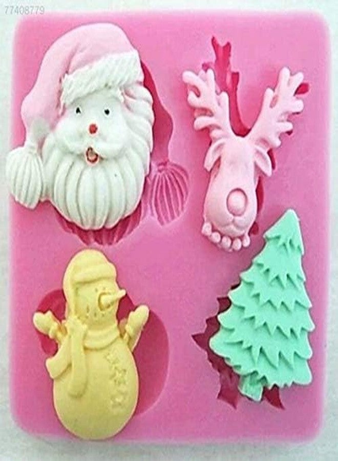 LEGACYCART Christmas Santa Claus and Xmas Snowflake Silicone Fondant Chocolate Mould Dessert Baking Mold for Christmas Candy Cake Decoration DIY Cupcake Topper Sugar Polymer Clay Craft (Pack of 2) - Image 3