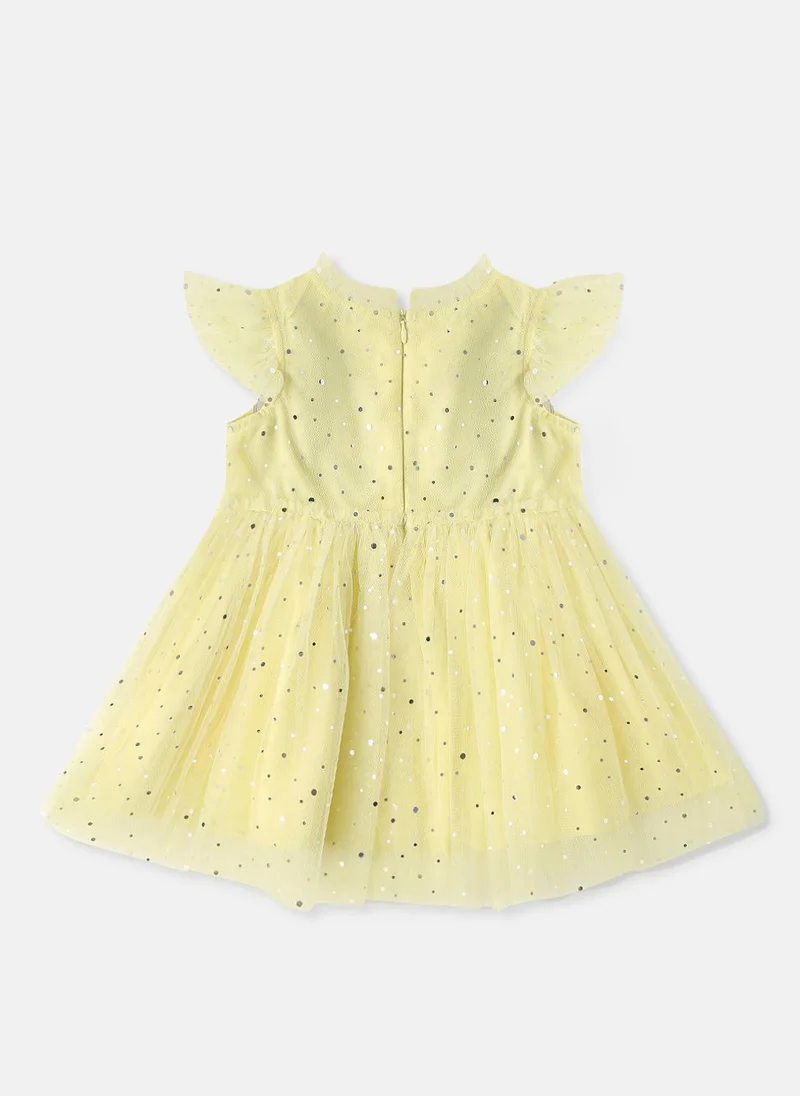 Nautinati Nautinati Girls' Shimmery Party Frock With Ruffle Sleeves