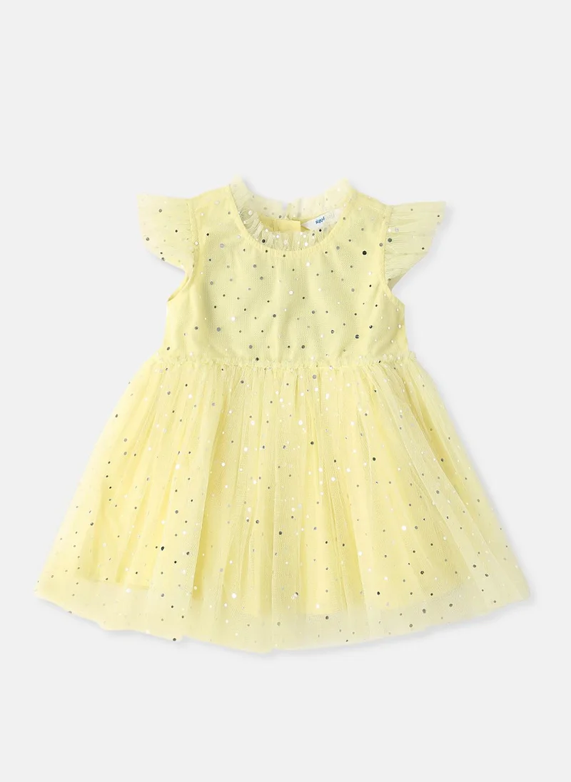 Nautinati Nautinati Girls' Shimmery Party Frock With Ruffle Sleeves