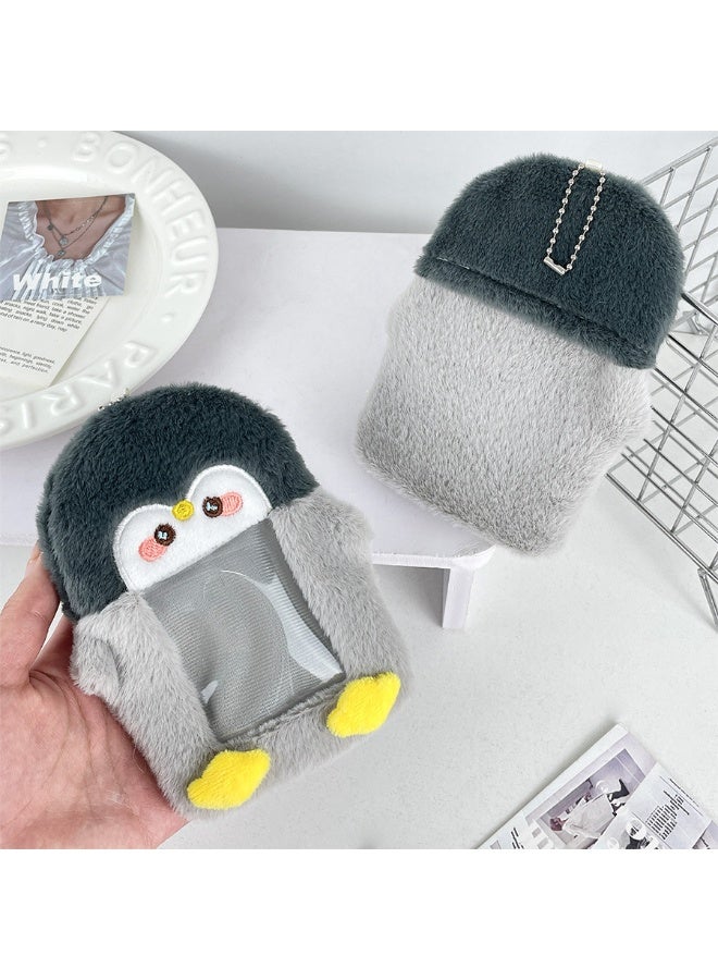 NIBEMINENT 1 - Piece Cute Cute Penguin Kpop Photo Card Holder Pendant Key Chain ID Badge Holder ID Card Holder Photo Card Protector for School ID Office ID Access Card for Women Girls - Image 1