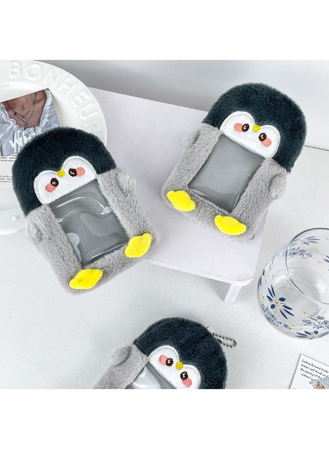 NIBEMINENT 1 - Piece Cute Cute Penguin Kpop Photo Card Holder Pendant Key Chain ID Badge Holder ID Card Holder Photo Card Protector for School ID Office ID Access Card for Women Girls - Image 2