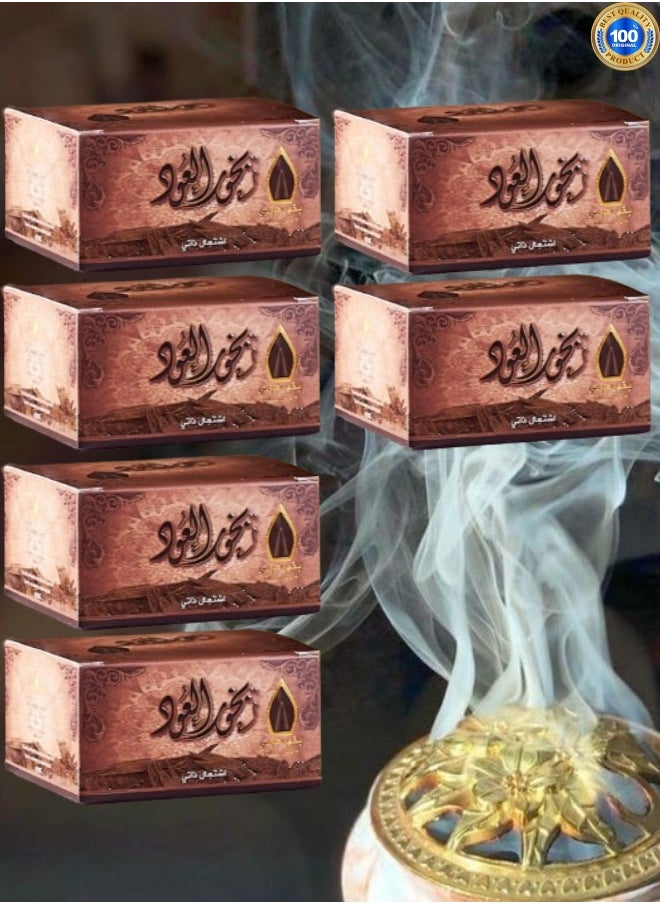 سدر الخليج 6 قطع العود بخور هرمي بني 50 جرام  - Image 1