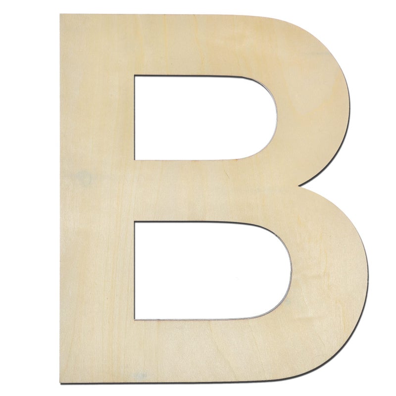 12 Inch Wooden Letter B 14 Inch Thick Large Unfinished Wood Letter for Home Wall Decor DIY Crafts