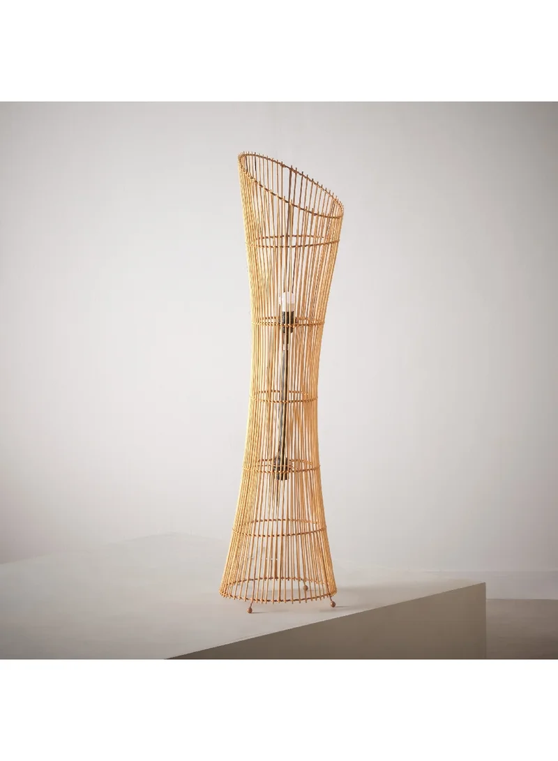 Home Box Naturel Bamboo Floor Lamp with Cable and E27 Bulb 29.5 x 118 x 29.5 cm